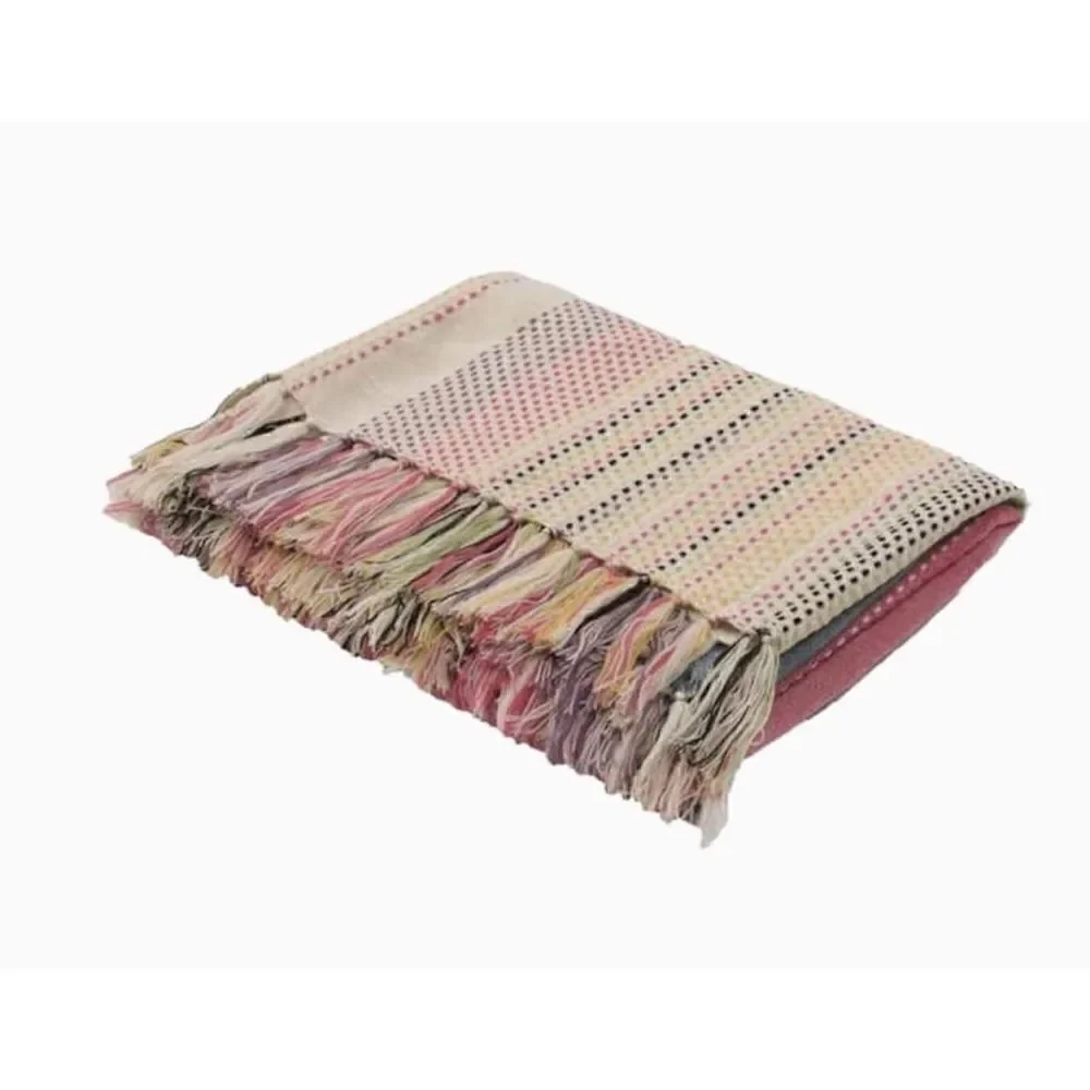NWT Jaipur Posy Multicolor Acrylic Throw Blanket 51”x 71” Made In India